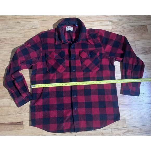 Wrangler Other - WRANGLER Red & Black Fleece Buffalo Plaid Relaxed Button up Shirt Size XL